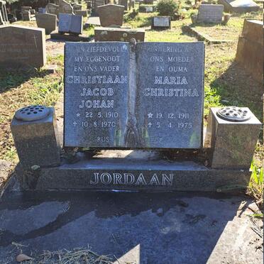 JORDAAN Christiaan Jacob Johan 1910-1970 & Maria Christina 1911-1975