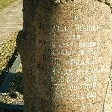 RENSBURG David Johannes, Jansen van 1898-1963