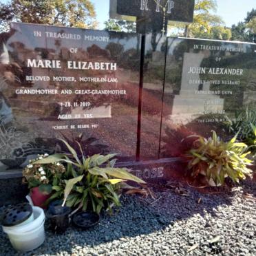 ROSE John Alexander -1982 &amp; Marie Elizabeth -2019