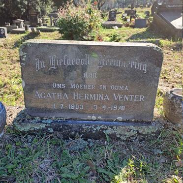 VENTER Agatha Hermina 1903-1970
