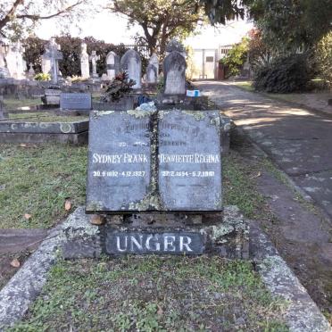 UNGER Sydney Frank 1892-1927 &amp; Henriette Regina 1894-1961