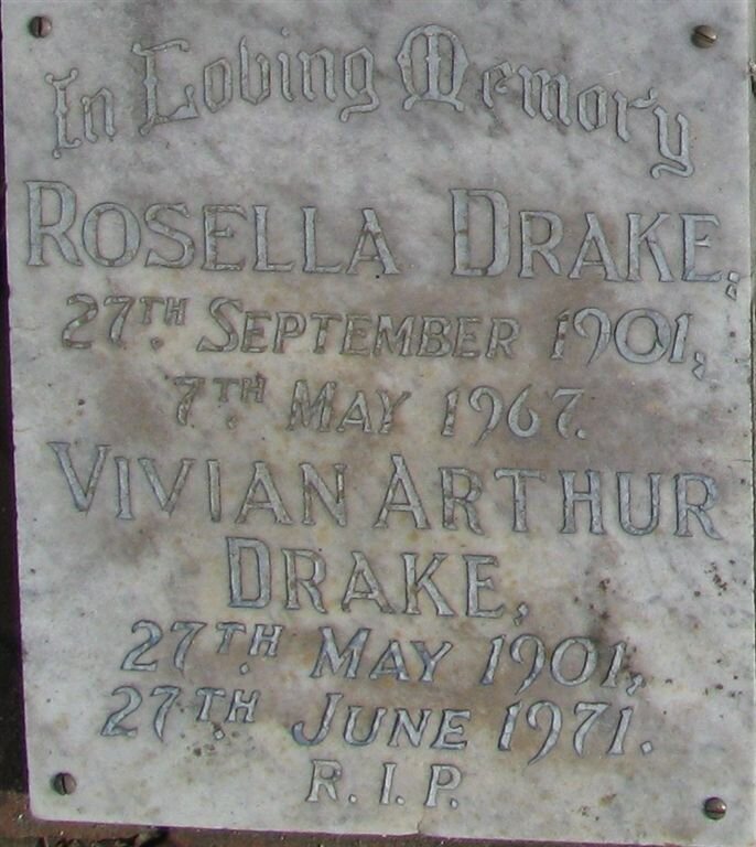 DRAKE Vivian Arthur 1901-1971 &amp; Rosella 1901-1967