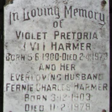 HAMER Fernie Charles 1903-1978 &amp; Violet Pretoria 1900-1973
