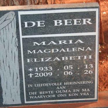 BEER Maria Magdalena Elizabeth, de 1933-2009