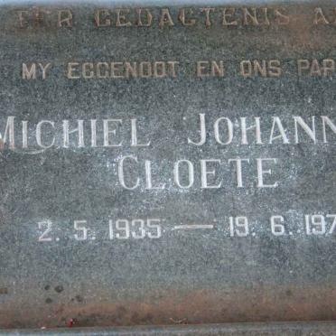CLOETE Michiel Johannes 1935-1976