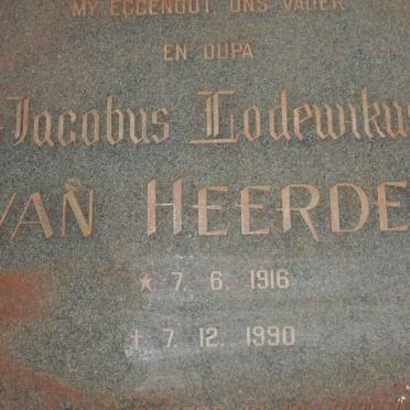 HEERDEN Jacobus Lodewikus, van 1916-1990