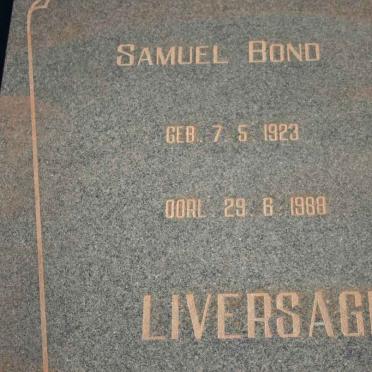 LIVERSAGE Samuel Bond 1923-1988