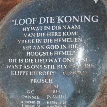 PROSCH G.C. 1923-2005 &amp; M. NAUDE 1924-2005