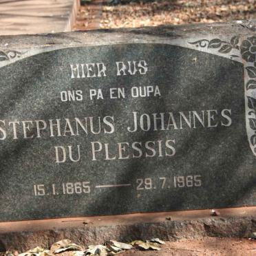 PLESSIS Stephanus Johannes, du 1865-1965