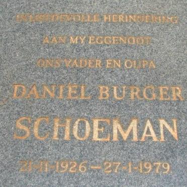 SCHOEMAN Daniel Burger 1926-1979