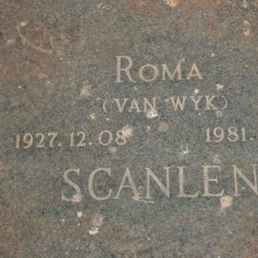 SCANLEN Roma nee VAN WYK 1927-1981
