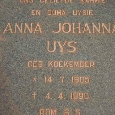 UYS Anna Johanna nee KOEKEMOER 1905-1990