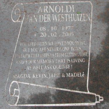 WESTHUIZEN Arnoldi, van der 1977-2005