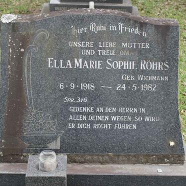 ROHRS Ella Marie Sophie nee WICHMANN 1918-1982