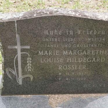 ROSSLER Marie Margarethe Louise Hildegarde 1897-1989