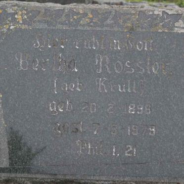 ROSSLER Bertha nee KRULL  1896-1979