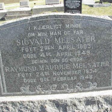 MELSATER Sigvald 18?3-1949 :: MELSATER Raymond Maurice 1934-1948