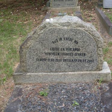 BEKKER Hendreen Frances 1936-2002
