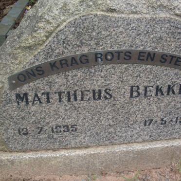 BEKKER Mattheus 1935-1978