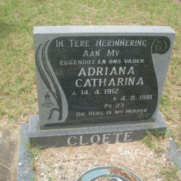 CLOETE Adriana Catharina 1912-1981