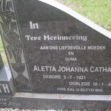 ETSEBETH Aletta Johanna Catharina 1921-2007