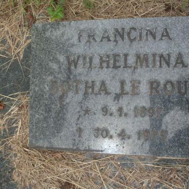 ROUX Francina Wilhelmina Botha, le 1897-1975