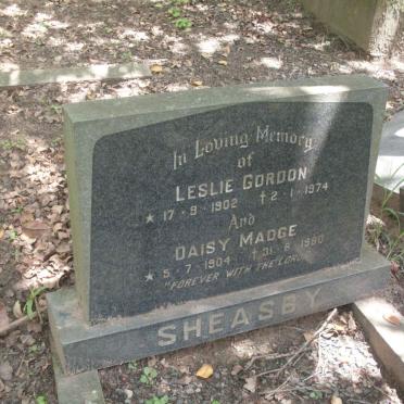 SHEASBY Leslie Gordon 1902-1974 &amp; Daisy Madge 1904-1980