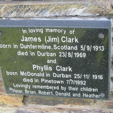 CLARK James 1913-1969 &amp; Phyllis Mc DONALD 1916-1992
