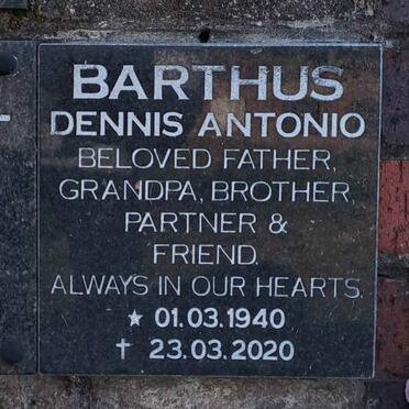 BARTHUS Dennis Antonio 1940-2020