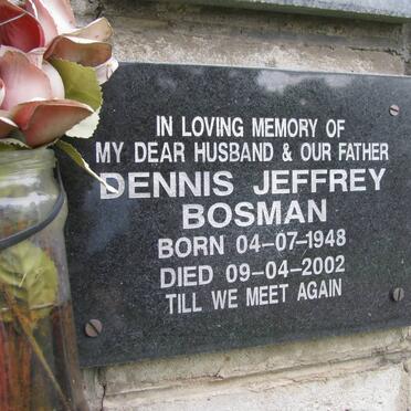BOSMAN Dennis Jeffrey 1948-2002