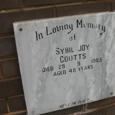 COUTTS Sybil Joy -1985