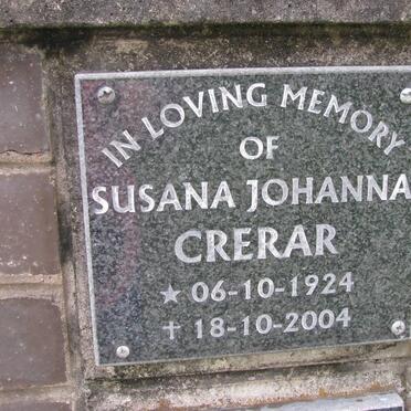 CRERAR Susana Johanna 1924-2004