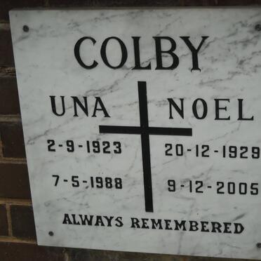 COLBY Noel 1928-2005 &amp; Una 1923-1988