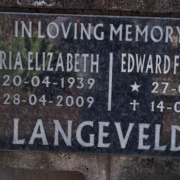 LANGEVELDT Edward Frank Carl 1935-2013 :: LANGEVELDT Maria Elizabeth 1939-2009