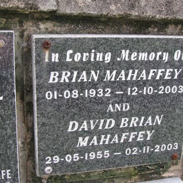 MAHAFFEY Brian 1932-2003 :: MAHAFFEY David Brian 1955-2003