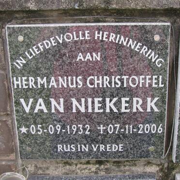 NIEKERK Hermanus Christoffel, van 1932-2006