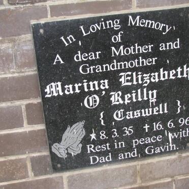 O'REILLY Marina Elizabeth nee CASWELL 1935-1996