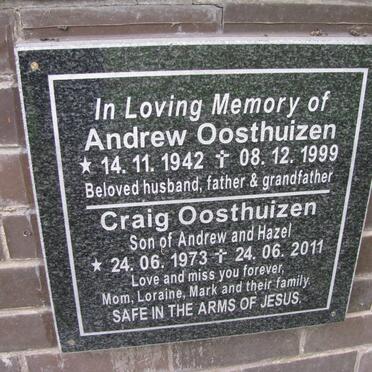 OOSTHUIZEN Andrew 1942-1999 :: OOSTHUIZEN Craig 1973-2011