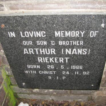 RIEKERT Arthur 1966-1992