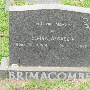 BRIMACOMBE Elvina Alsace 1914-1975
