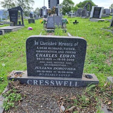 CRESSWELL Charles Edwin 1925-2000 & Juliana Dorothea 1933-2018