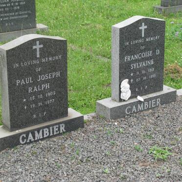 CAMBIER Paul Joseph Ralph 1905-1977 &amp; Francoise D. Sylvaine 1919-1999