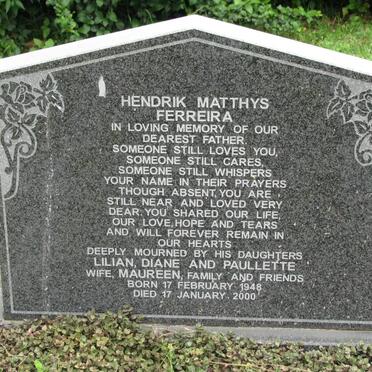 FERREIRA Hendrik Matthys 1948-2000