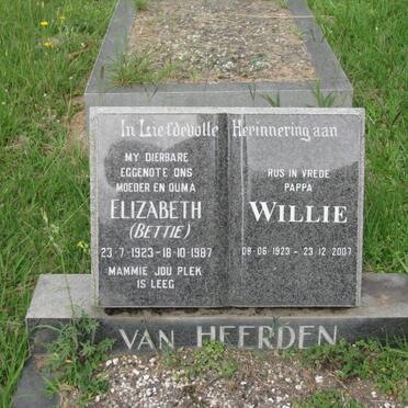 HEERDEN Willie, van 1923-2007 &amp; Elizabeth 1923-2987