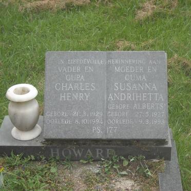 HOWARD Charles Henry 1929-1994 &amp; Susanna Andrihetta ALBERTS 1927-1993
