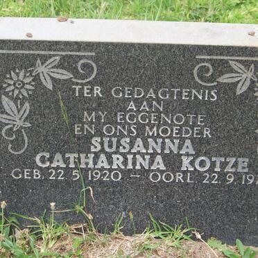 KOTZE Susanna Catherina 1920-1972