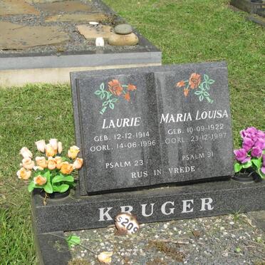 KRUGER Laurie 1914-1996 &amp; Maria Louisa 1922-1997