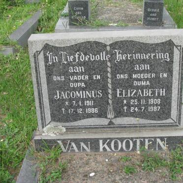 KOOTEN Jacominus 1911-1986 &amp; Elizabeth 1908-1987