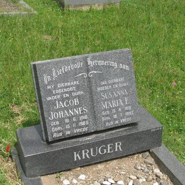 KRUGER Jacob Johannes 1916-1985 &amp; Susanna Maria E. 1919-1992