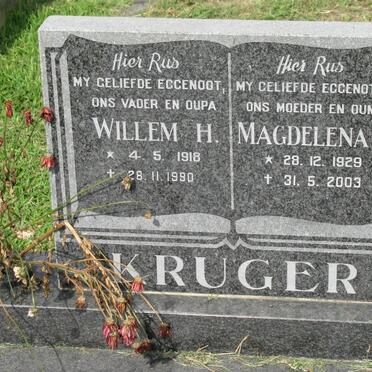 KRUGER Willem H. 1918-1990 &amp; Magdalena C. 1929-2003